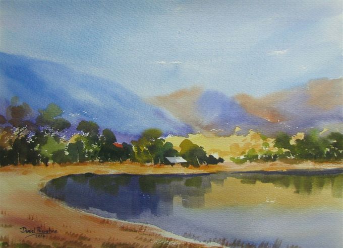 Laguna Malleco - acuarela 2017 - 50 x 35 cms ------------------> DISPONIBLE