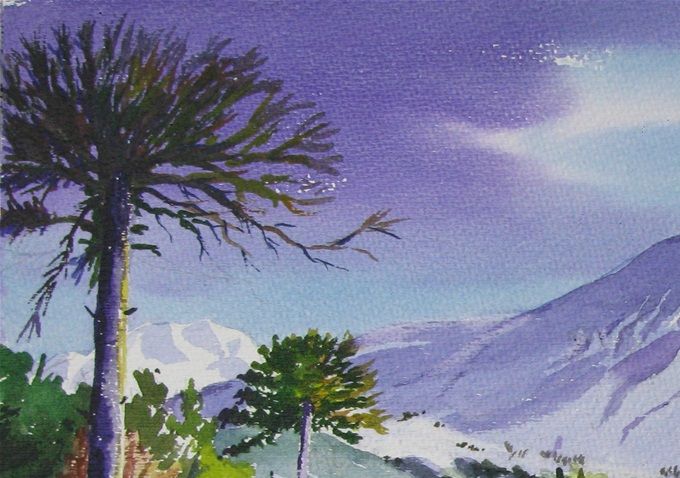 Zona Lonquimay - 35x50 cms -año 2021 -------->VENDIDA
