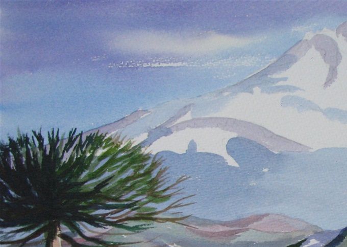 Volcán Llaima 35x50 cms - Año 2021 -------> VENDIDA
